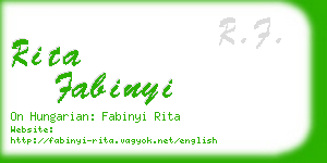 rita fabinyi business card